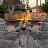 Wooden Folding Adirondack Chair Set of 2, Wood Lounge Patio Chair for Garden Outdoor - Photo 2