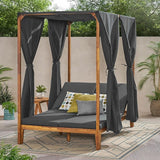 Christopher Knight Home Muntz Outdoor Acacia Wood Daybed Frame Only, Wooden Rectangular Patio Daybed Frame - Photo 5