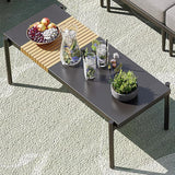 Sundale Outdoor 3 Pieces Patio Furniture Set, Metal Outdoor Sectional Sofa with Coffee Table - Photo 6