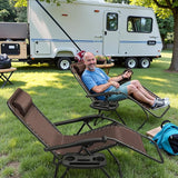 Greesum Zero Gravity Chairs Set of 2 Adjustable Steel Mesh Recliners Beach Deck Lawn Camping Patio Foldable Lounge - Photo 6