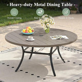 Outdoor Dining Table for 6, 50" Round Outdoor Table with Adjustable Umbrella Hole - Photo 7
