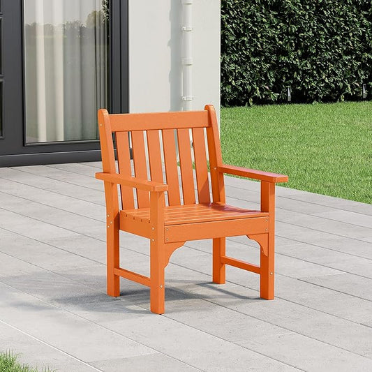 WestinTrends Malibu Outdoor Patio HDPE Adirondack Dining Arm Chair, Orange