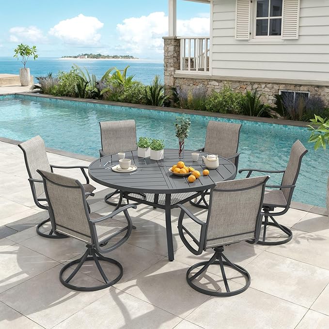 VICLLAX 53" Round Patio Dining Table for 6-8 - Photo 10