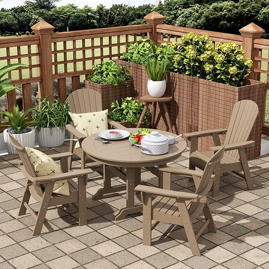 WO WESTIN OUTDOOR HDPE Altura Adirondack Dining Chair,Weathered Wood