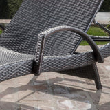 Christopher Knight Home 531 Salem Outdoor Wicker Adjustable Chaise Lounge with Arms w/Ivory Cushion - Photo 2