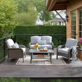 HOOOWOOO Patio Furniture Set, 4 Pieces Outdoor Conversation Set - Photo 1