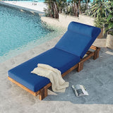 78.8'' Outdoor Patio Chaise Lounge Chair, Acacia Wood Adjustable Recliner with Headrest, Perfect for Terrace, Poolside - Photo 3