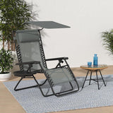 Best Choice Products Folding Zero Gravity Outdoor Recliner Patio Lounge Chair w/Adjustable Canopy Shade, Headrest - Photo 2