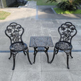 KAILI Rose Garden Cast Aluminum Bistro Chairs, Decorative Outdoor Patio Seating, Set of 2 - Photo 5