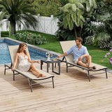 UDPATIO Foldable Patio Lounge Chair Sets with Side Table, No Assembly Outdoor Chaise Lounge with 5-Positions - Photo 2