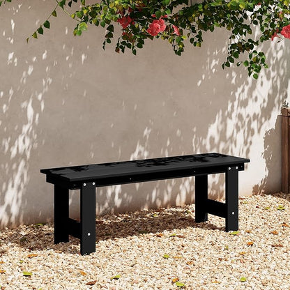 WestinTrends Ashore Outdoor HDPE 48" Modern Backless Patio Bench, Black