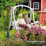 VINGLI 5FT Porch Swing Frame, 1000LBS Heavy Duty A-Frame Wooden Porch Swing Stand with Curved Arc Top - Photo 9