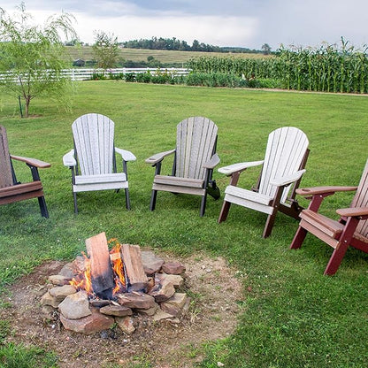 Furniture Barn USA Poly Folding Adirondack Chair with Smart Phone Holder, Walnut and Cherrywood