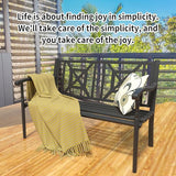YLGJ&TIDY 50 Inches Garden Benches for Outdoor Patio Bench with Pattern Backrest Armrest Weatherproof Park Benches - Photo 6