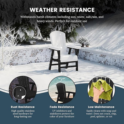WO WESTIN OUTDOOR HDPE Altura Adirondack Dining Chair,Black