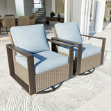 Patio Chairs Set of 2, Outdoor Swivel Rocker Patio Chairs, Metal Patio Furniture with Deep Seating - Photo 9
