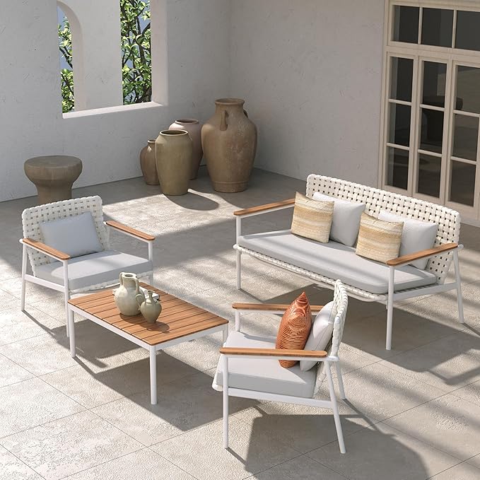 Grand patio 4-Piece Oversized Aluminum Patio Furniture Set - Photo 1