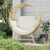 Fancyango Egg Chair Outdoor Indoor, Oversized Rattan Chair with Thicken Cushion - Photo 5