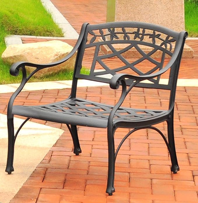 Crosley Furniture Sedona Outdoor Chair, Cast Aluminum Patio Chairs for Conversation, Porch, Deck, Balcony, Black - Photo 2