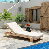 Christopher Knight Home Duska Acacia Wood Chaise Lounge Chair Outdoor, Patio Outdoor Chaise Lounge with Cushions - Photo 4