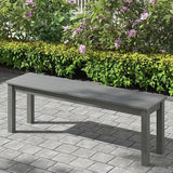 Giantex 55" HDPE Outdoor Bench, 2-3 People Weatherproof Backless Patio Garden Bench with 750 Lbs Capacity - Photo 2