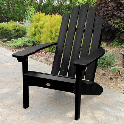 highwood Classic Westport Adirondack Chairs with Side Table, Black