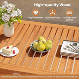 Tangkula 48 Inches Wood Outdoor Dining Table for 4-6 People, Rectangular Patio Table with Slatted Tabletop - Photo 5
