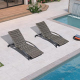 PURPLE LEAF Patio Chaise Lounge Chair Set of 2 Wicker Tanning Outdoor Pool Adjustable Recliner Chair for Outside Beach - Photo 9