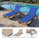 Kingdura Chaise Lounge Chairs Set for Pool, Aluminum Outdoor Lounge Chairs with 5 Positions Recliner - Photo 5