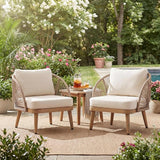 Christopher Knight Home Lydia Set of 2 Boho Patio Furniture Acacia Wood Club Chairs, Outdoor Lounge Chairs - Photo 4