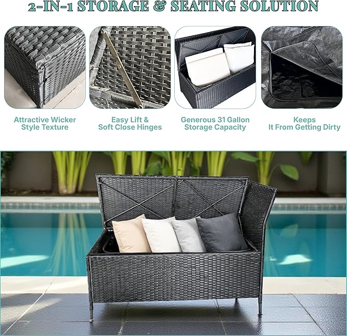 GIANGSUNNY 3 Patio Furniture Set with Storage - Photo 2
