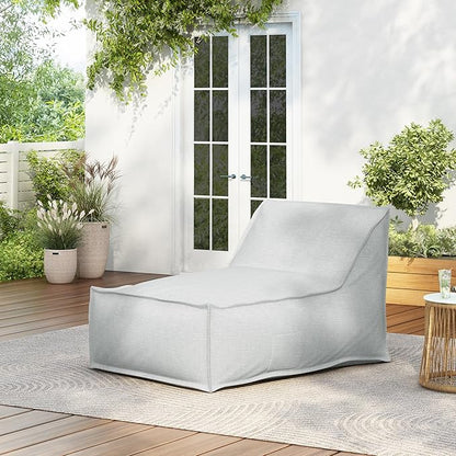 Christopher Knight Home Venny Bean Bag Chair, Fabric Bean Bag Chairs for Adults and Kids, Comfy Reading Chair, Lounge Sofa with Armrest, Indoor/Outdoor Spaces Memory Foam Bean Bag Chair, Light Gray