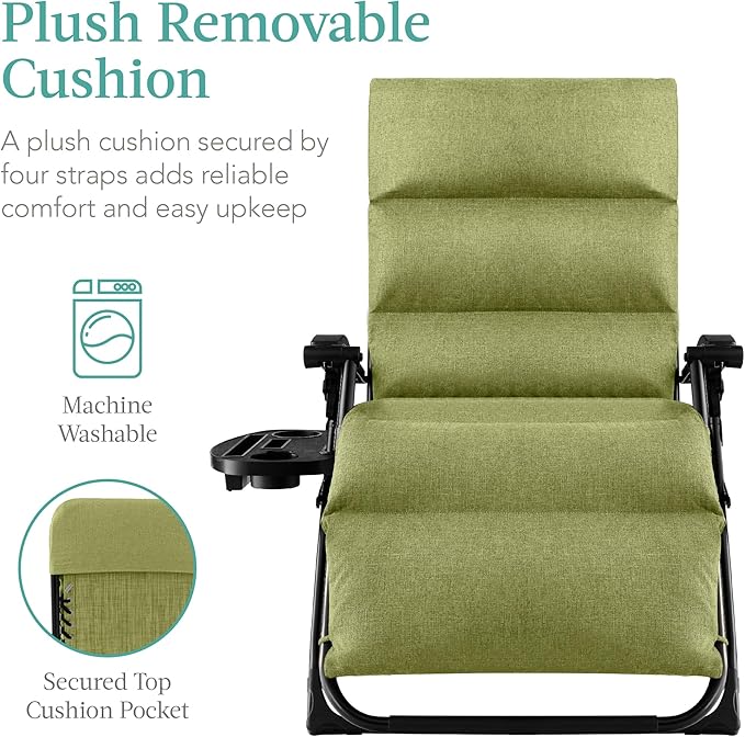 Best Choice Products Oversized Zero Gravity Chair, Folding Outdoor Patio Recliner - Photo 3