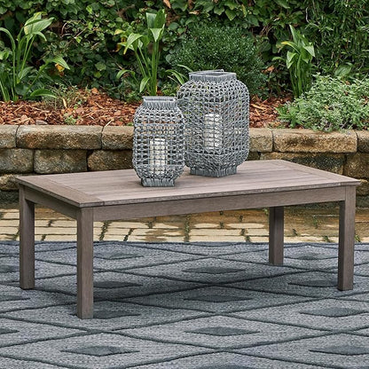 Signature Design by Ashley Hillside Barn Contemporary Weather Resistant Outdoor Coffee Table, Dark Brown