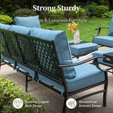 Metal Patio Sofa with 5.75" Extra Thick Cushion - Photo 6