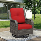 Outdoor Swivel Rocker Patio Chair - Outdoor Wicker Patio Furniture with Thickened Olefin Cushions - Photo 1