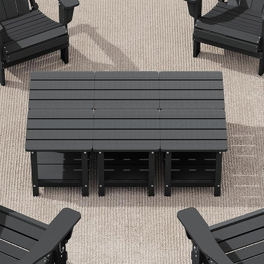 SERWALL Adirondack Table Set of 6, Outdoor Side Table- Gray