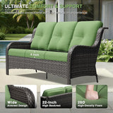 Joyside Outdoor Patio Couch, 3 Seater Outdoor Wicker Sofa with High Back, Deep Seating, Wide Armrest, Thickened Cushions - Photo 4
