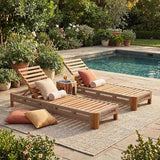 Christopher Knight Home Lamon Acacia Wood Chaise Lounge Chair Outdoor Set of 2, Woven Rope Accents - Photo 5