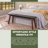 Solid Wood Bench - Minimalist Design, Acacia Wood Construction, Black Mix Brown Color, Versatile for Entryway - Photo 4