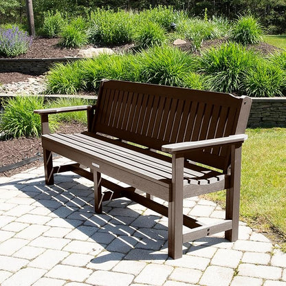 Sequoia Professional CM-BENSQ62-ACE Commercial Grade Exeter 6 Foot Garden Bench, Weathered Acorn