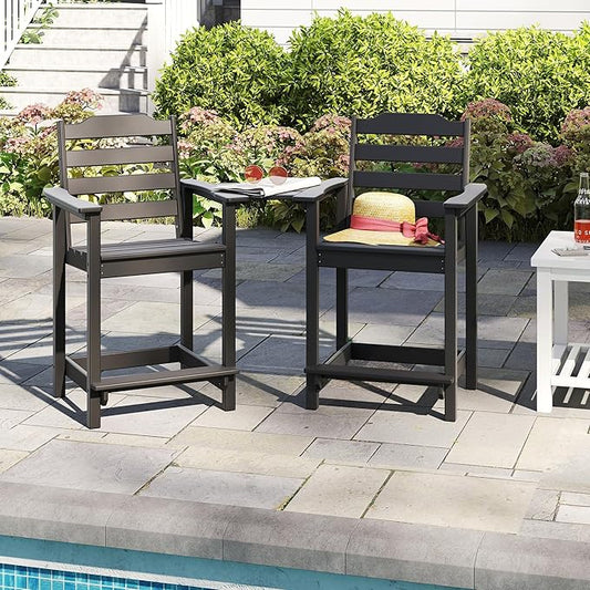 OTSUN Adirondack Chairs Set of 2, HDPE All-Weather Patio Chair, Plastic Lawn Chair 380 lbs Capacity, Outdoor Chairs for Fire Pit, Yard, Porch, Garden, Deck, Swimming Pool, Light Blue