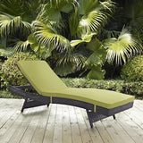 Modway Convene Wicker Rattan Outdoor Patio Chaise Lounge Chair in Espresso Peridot - Photo 2
