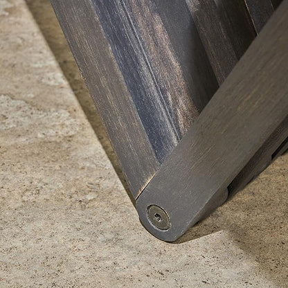 Outdoor Bench - Acacia Wood with Geometric Triangular Design and Open Slat Paneling - Perfect for Modern Outdoor Décor - for Your Patio, Garden, or Deck, Dark Gray