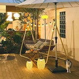 PURPLE LEAF 2 Seat Porch Swing with 12 White LED Lights Outdoor Hand-Woven Rattan Hanging Cloud Swing Chair for Indoor - Photo 1
