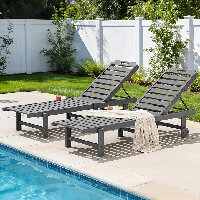 SERWALL Outdoor Chaise Lounge Set of 2 - Photo 2