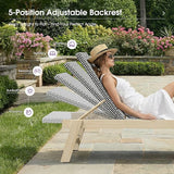 PURPLE LEAF Extra Large Patio Chaise Lounge 2 Pieces French Outdoor Wicker Lounger Matte White Aluminum Frame 771LBS - Photo 8
