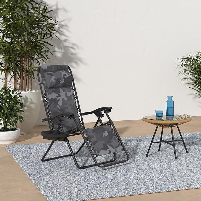 Best Choice Products Set of 2 Adjustable Steel Mesh Zero Gravity Lounge Chair Recliners w/Pillows and Cup Holder Trays - Photo 2