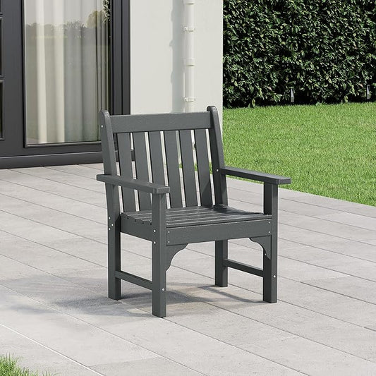 WestinTrends Malibu Outdoor Patio HDPE Adirondack Dining Arm Chair, Gray