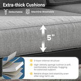 Solaste Aluminum Outdoor Patio Furniture Set, 5 Seats Patio Sectional Sofa with 5" Thick Cushion - Photo 5